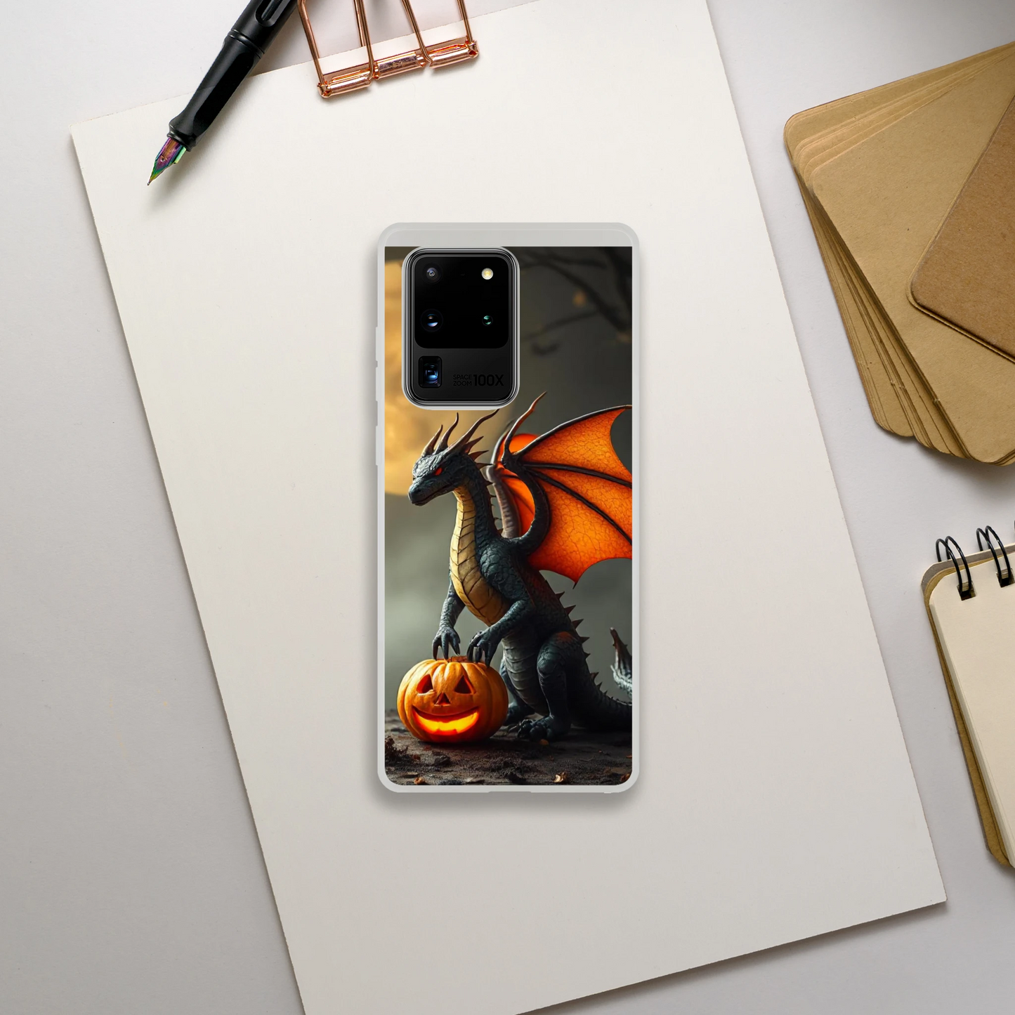 Halloween Inspired Dragon Phone Case for Android - Flexible Transparent Design Galaxy S20 Ultra