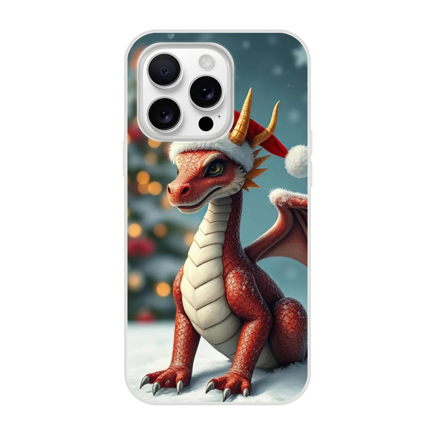 Christmas Dragon iPhone Flexi Case – Durable and Stylish Protection iPhone 16 Pro Max