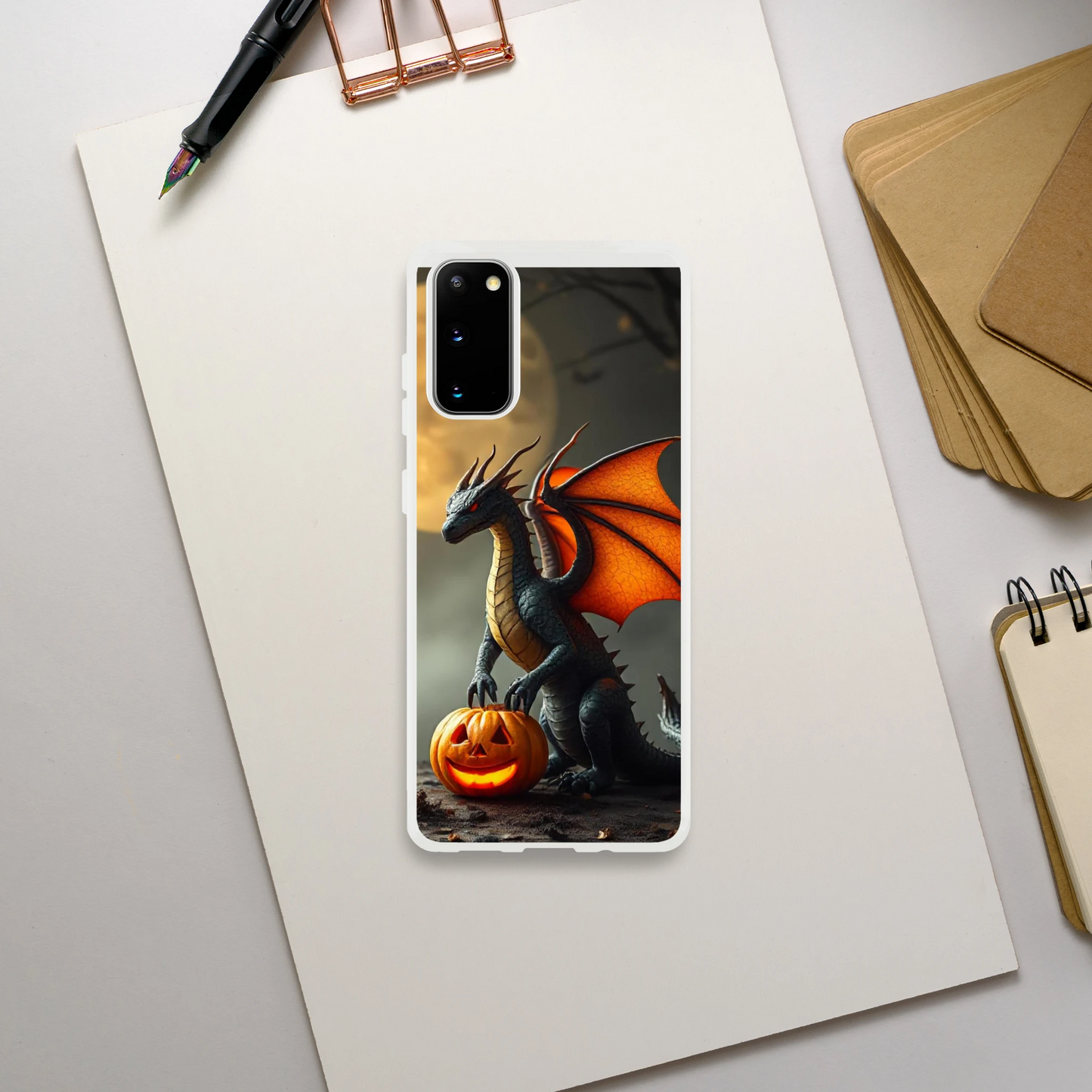 Halloween Inspired Dragon Phone Case for Android - Flexible Transparent Design Galaxy S20 Plus