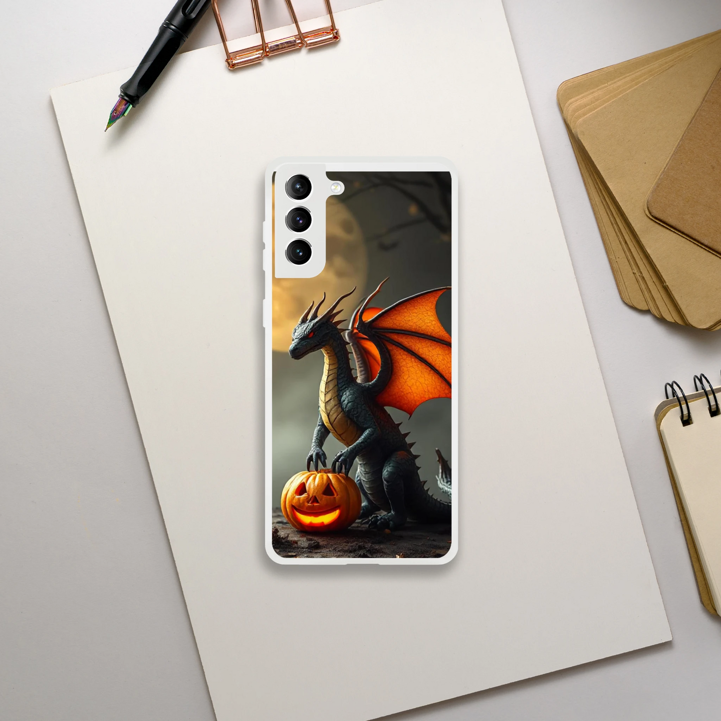 Halloween Inspired Dragon Phone Case for Android - Flexible Transparent Design Galaxy S21 Plus