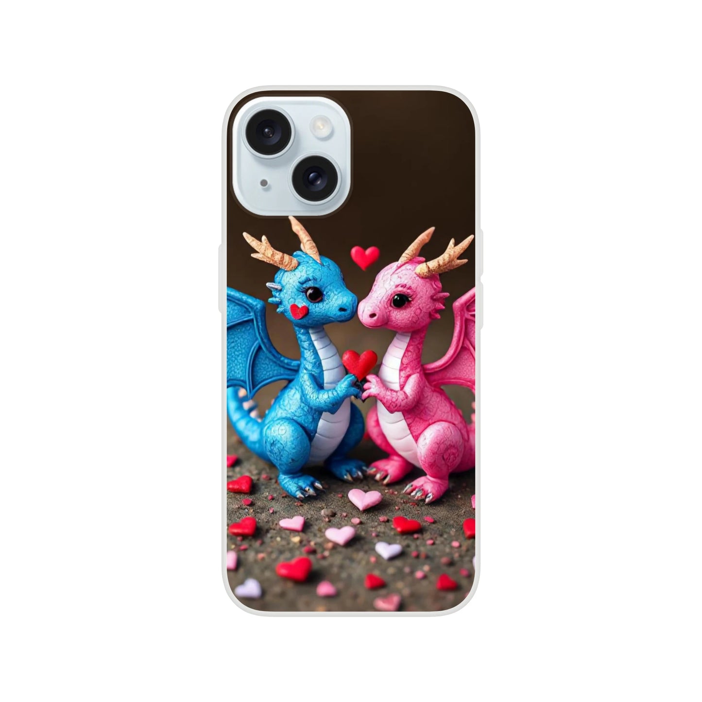 Love Dragons iPhone Flexi Case – Durable & Transparent Design iPhone 15