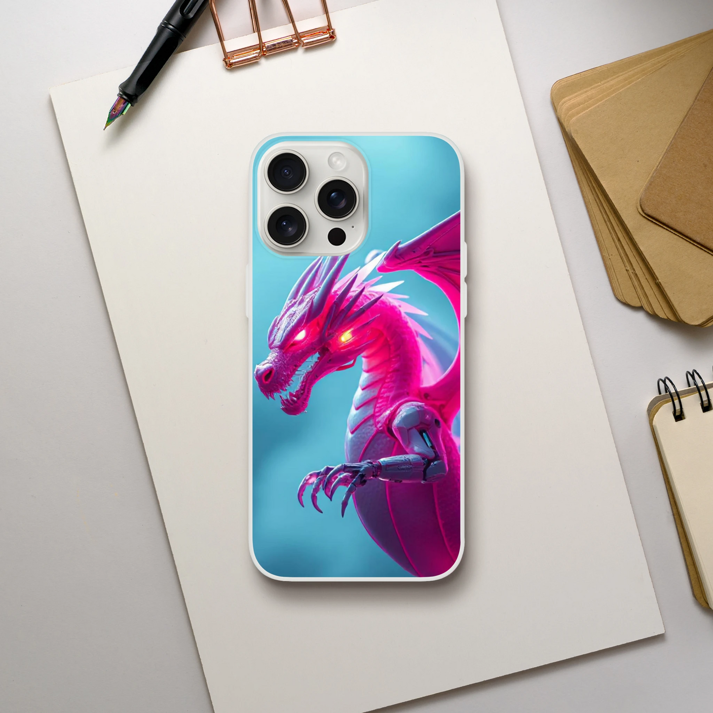Pink Dragon iPhone Flexi Case – Durable & Stylish Design iPhone 15 Pro Max