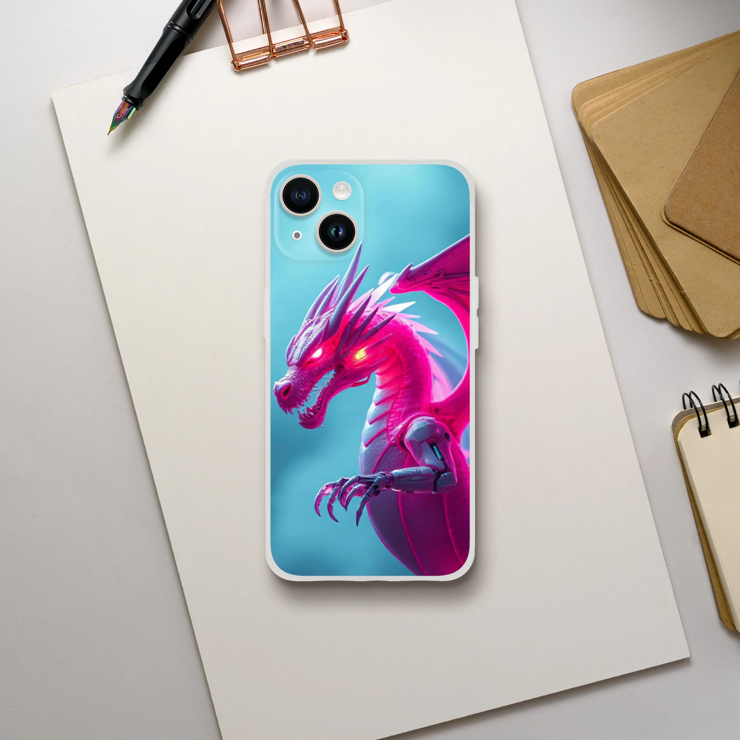 Pink Dragon iPhone Flexi Case – Durable & Stylish Design iPhone 14