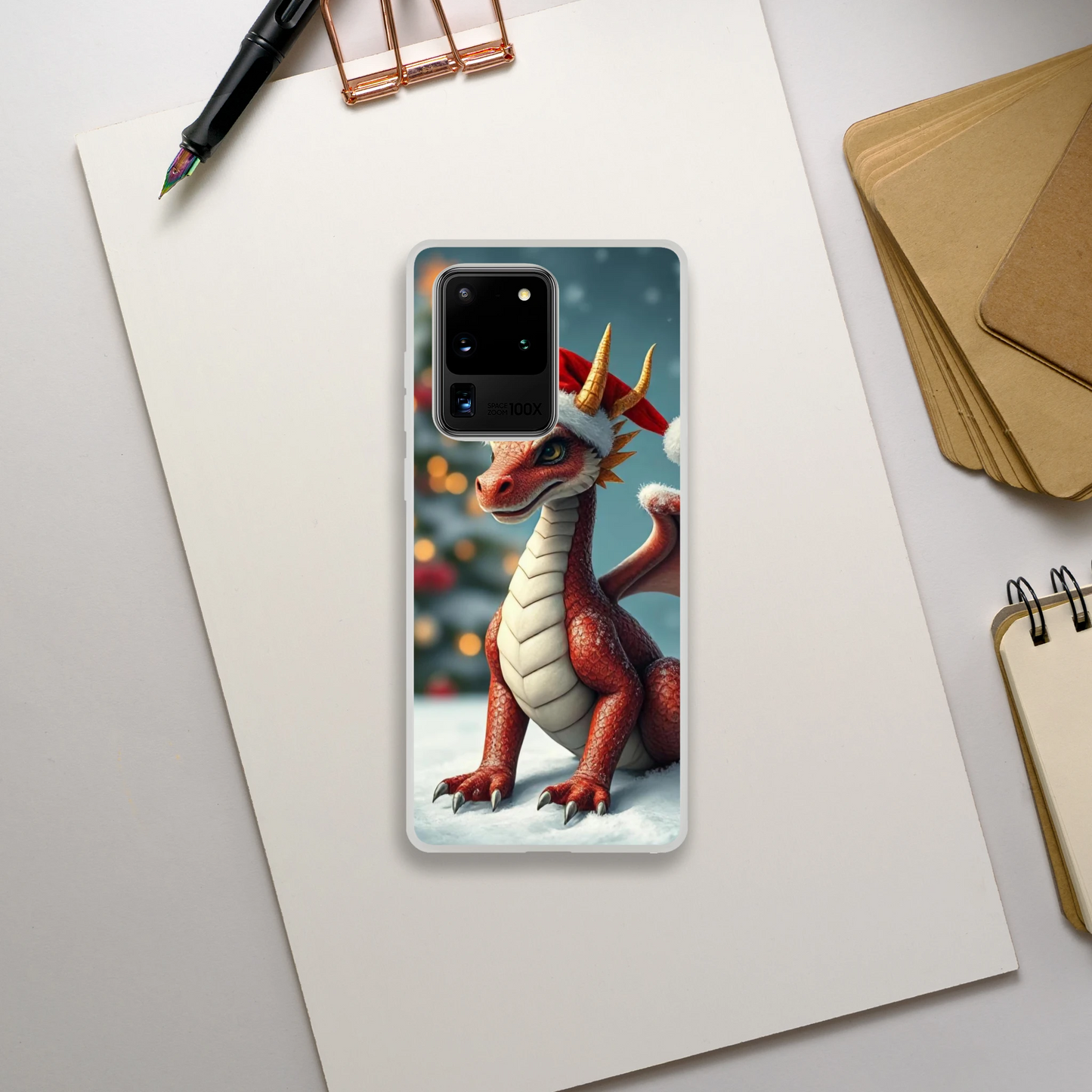 Christmas Dragon Flexi Phone Case – Durable Android Protection with Holiday Design Galaxy S20 Ultra